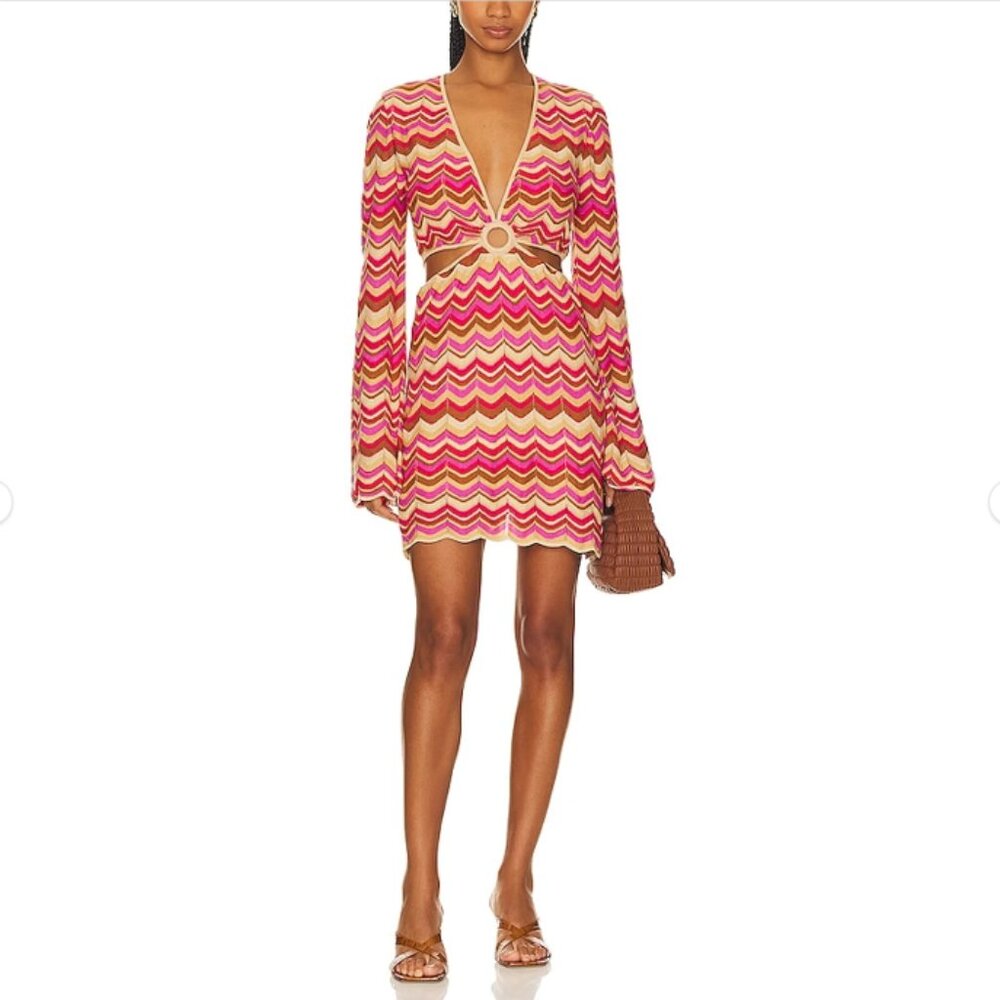 Show Me Your Mumu 'Carlo' Red Horizon Stripe Knit Dress Size XXL